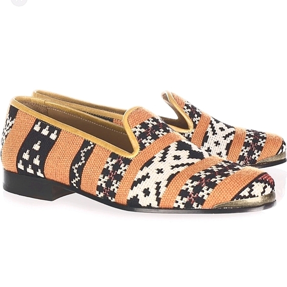 COBRA SOCIETY NAJET PEACH EMBROIDERED GEOMETRIC SLIP ON LOAFER NEW IN BOX - Picture 1 of 9